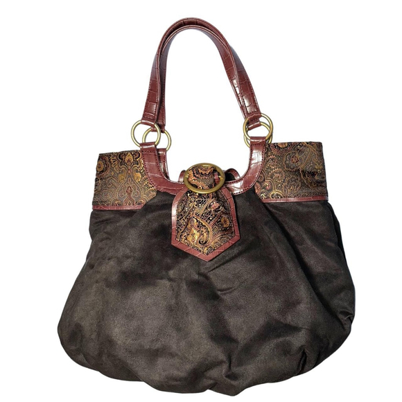Coldwater Creek Handbags - Vintage black, red and gold whimsygoth shoulder bag from Coldwater Creek
